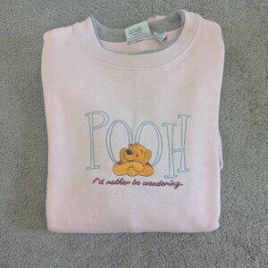 NWT Vintage Winnie the Pooh Women's Pink Crewneck Sweatshirt, Large